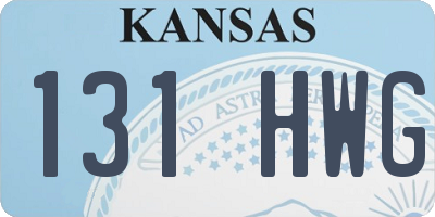 KS license plate 131HWG