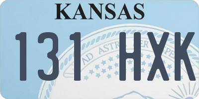 KS license plate 131HXK