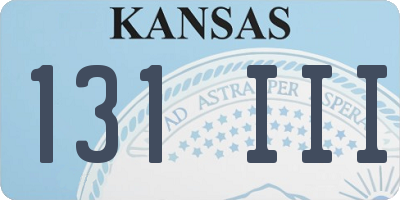 KS license plate 131III