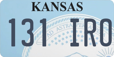 KS license plate 131IRO