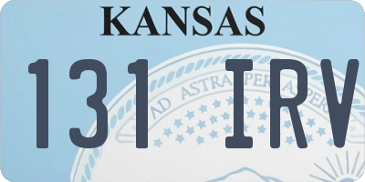 KS license plate 131IRV