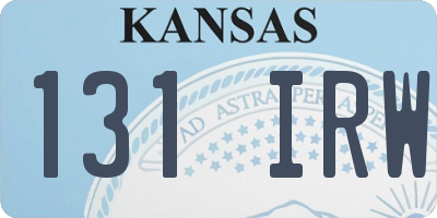 KS license plate 131IRW