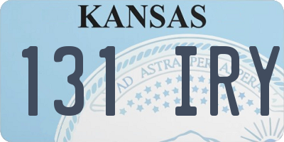 KS license plate 131IRY