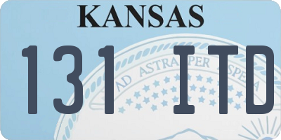 KS license plate 131ITD