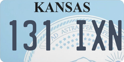 KS license plate 131IXN