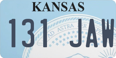 KS license plate 131JAW
