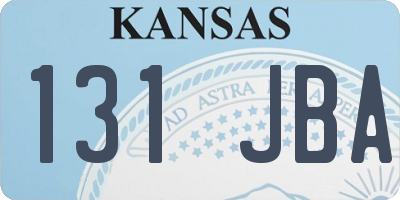 KS license plate 131JBA