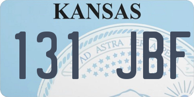 KS license plate 131JBF