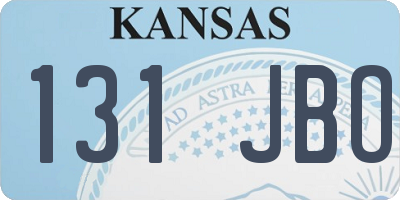 KS license plate 131JBO