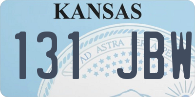 KS license plate 131JBW