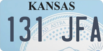 KS license plate 131JFA