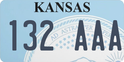 KS license plate 132AAA