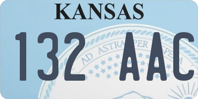 KS license plate 132AAC