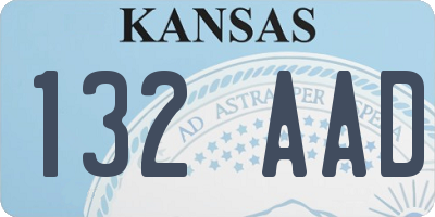 KS license plate 132AAD