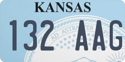 KS license plate 132AAG