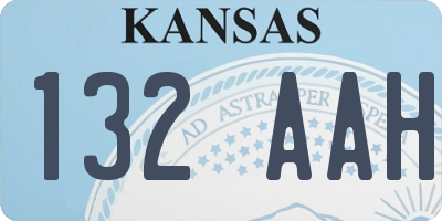 KS license plate 132AAH