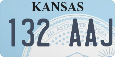 KS license plate 132AAJ