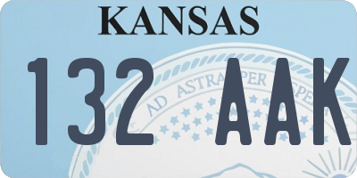 KS license plate 132AAK