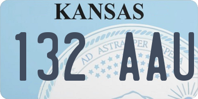 KS license plate 132AAU