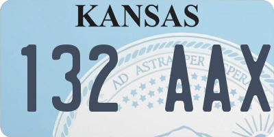 KS license plate 132AAX