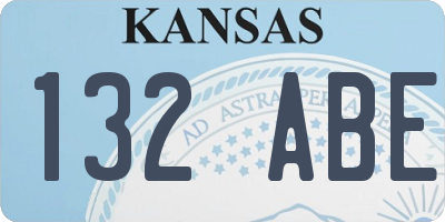 KS license plate 132ABE