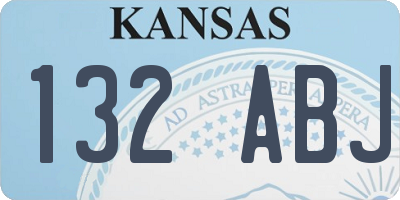 KS license plate 132ABJ