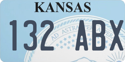 KS license plate 132ABX