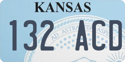 KS license plate 132ACD