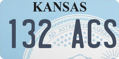 KS license plate 132ACS