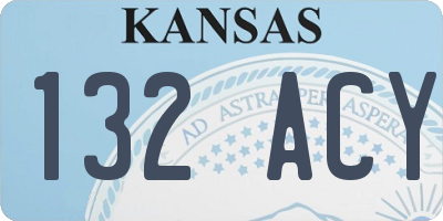 KS license plate 132ACY