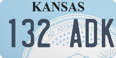 KS license plate 132ADK