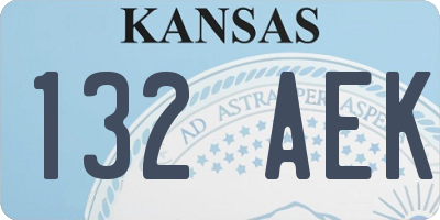 KS license plate 132AEK