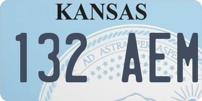 KS license plate 132AEM