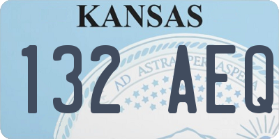 KS license plate 132AEQ