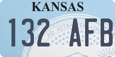 KS license plate 132AFB