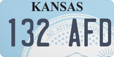 KS license plate 132AFD