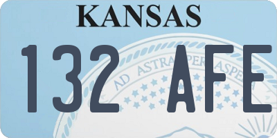 KS license plate 132AFE