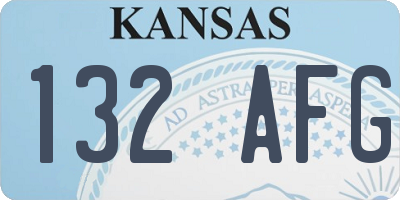 KS license plate 132AFG