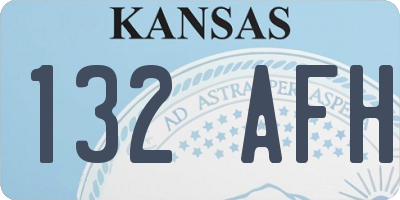 KS license plate 132AFH