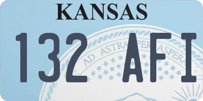 KS license plate 132AFI