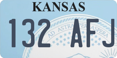 KS license plate 132AFJ