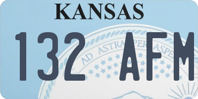 KS license plate 132AFM