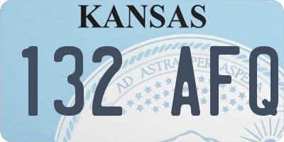 KS license plate 132AFQ