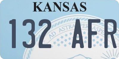 KS license plate 132AFR