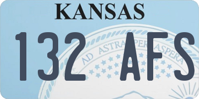 KS license plate 132AFS