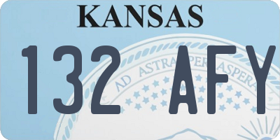 KS license plate 132AFY