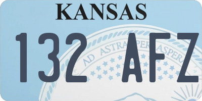 KS license plate 132AFZ