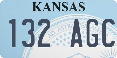 KS license plate 132AGC