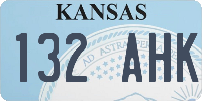 KS license plate 132AHK