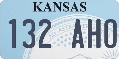 KS license plate 132AHO